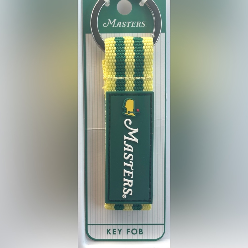 Masters Tournament Green and Yellow Striped Key Ring